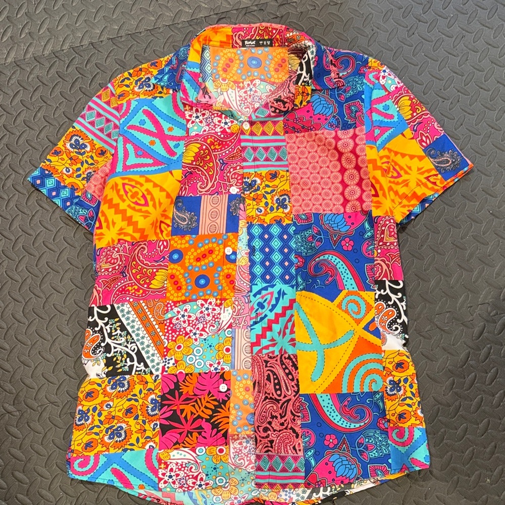 ROMWE Multicolor Patchwork Men's Shirt